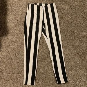 H&M Striped High Waisted Skinny Pant